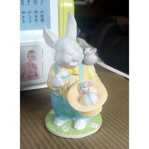 Easter Bunny Rabbit Figurine Ceramic